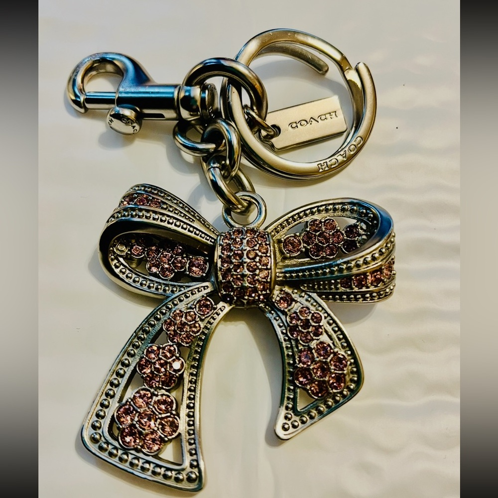 Coach Silver and Pink Bow Keychain - Picture 9 of 17